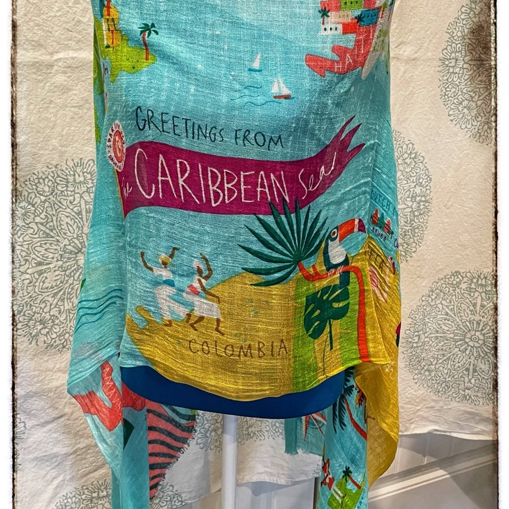 Spartina 449 Greetings From The Caribbean Sea Scarf